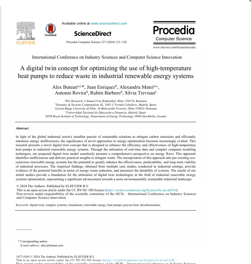 A digital twin concept for optimizing the use of high-temperatureheat pumps to reduce waste in industrial renewable energy systems